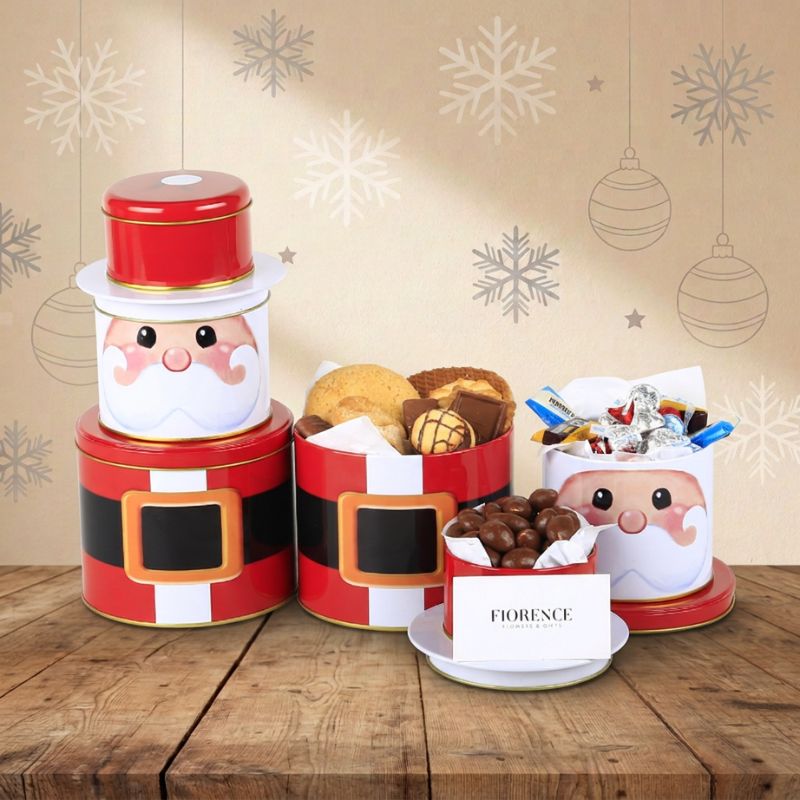 Santa Christmas Tower with Cookies and Chocolates