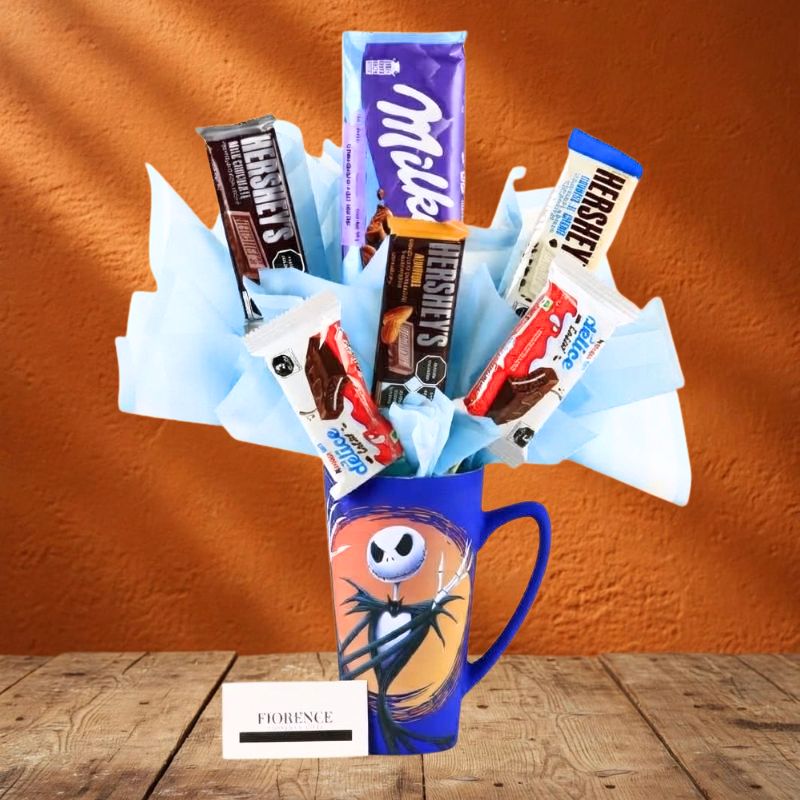 Jack Skellington Halloween Candy Bouquet & Plush Gift Set 