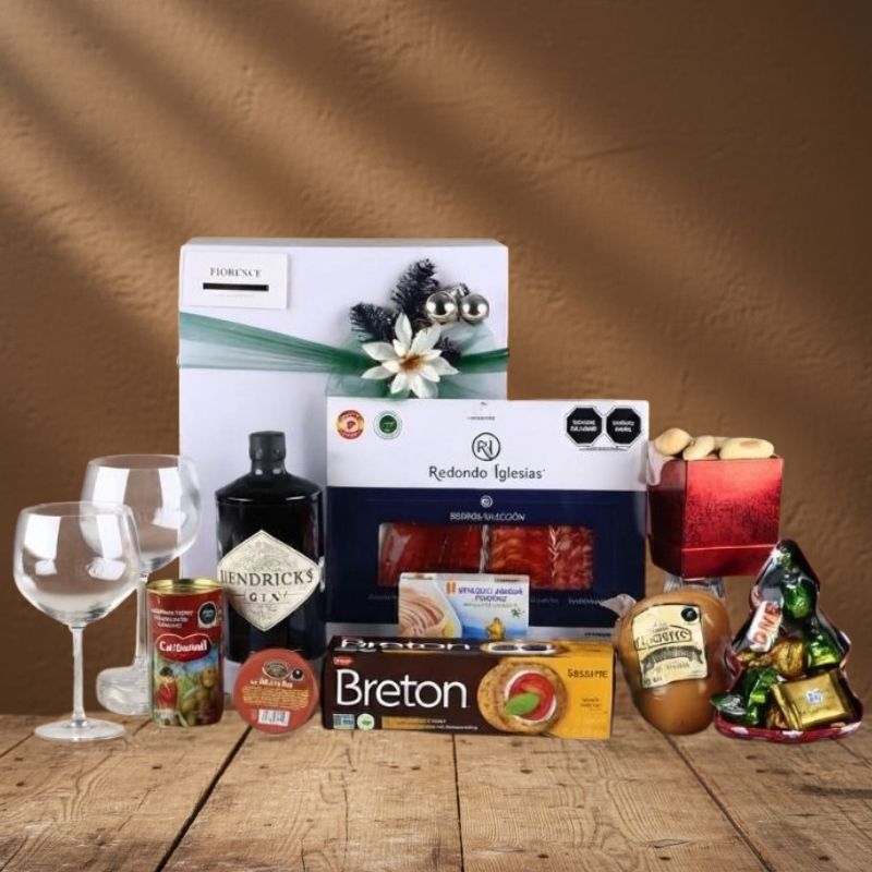 Caja Navideña de Regalo Deluxe Hendrick's Gin – Charcutería & Quesos.