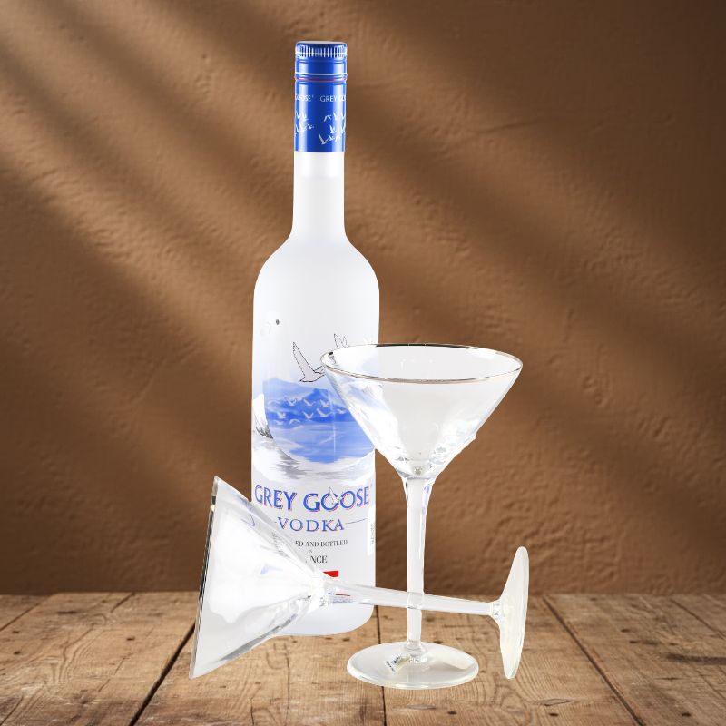 Increíble Regalo Navideño con Vodka Francés Grey Goose, Juego de Coctelería y Selección Gourmet