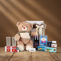Dolce Vita Non-Alcoholic Sparkling Wine Gift Set with Teddy Bear and Chocolates
