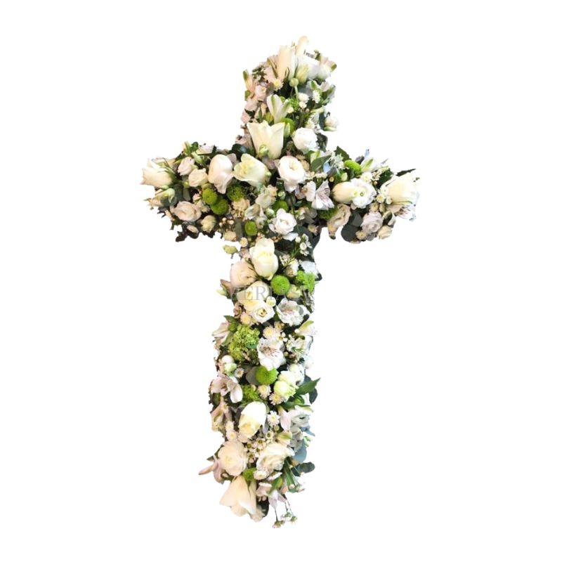 Peaceful Farewell Flower Cross
