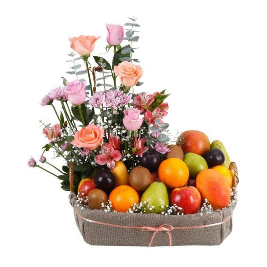 Canasta de Flores y Fruta