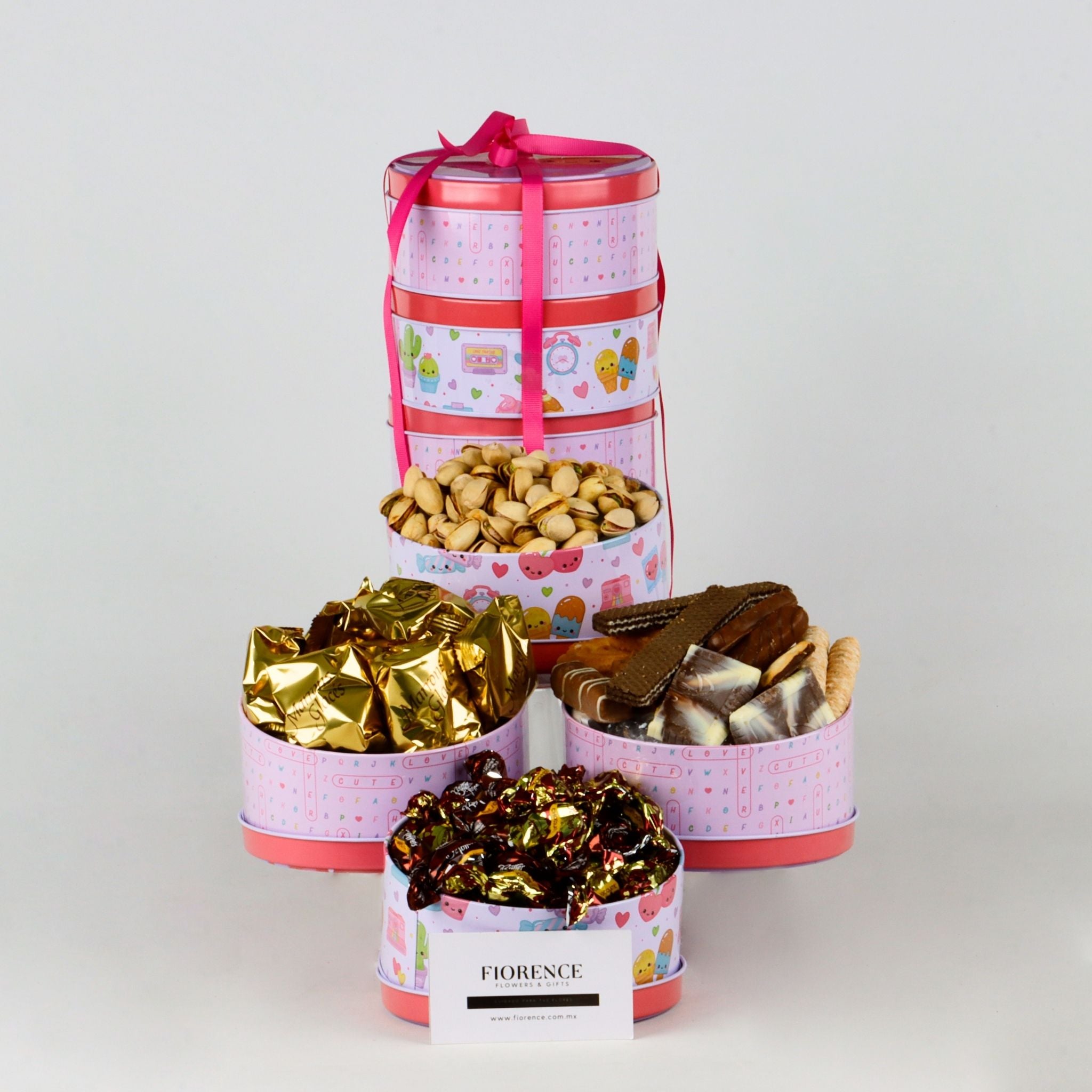 Tower with treats "Wishing You a Lovely Day".