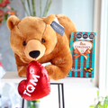 Teddy Bear with Chocolates and heart shaped cushion