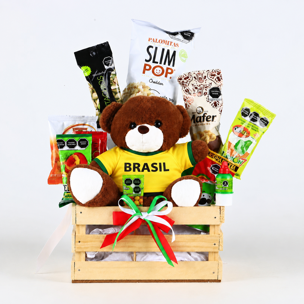Guacal Mundialista "World Cup Fan": Botanas y Peluche Personalizado
