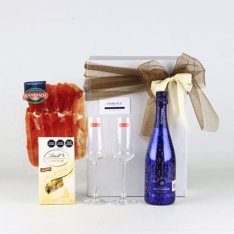 "Champagne & Serrano" Luxury Gift Box: Taittinger Nocturne & Premium Pairing
