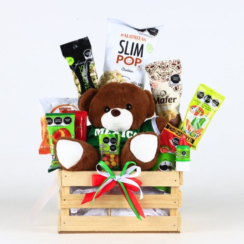 Guacal Mundialista "World Cup Fan": Botanas y Peluche Personalizado