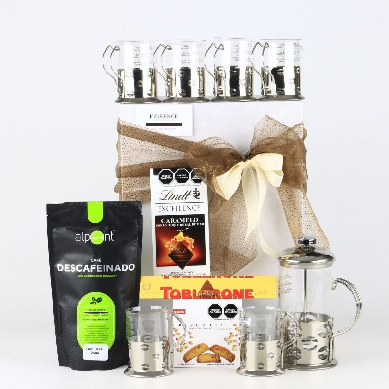 Set Gourmet "Café & Co.": Prensa Francesa, Chocolates Premium y Biscotti